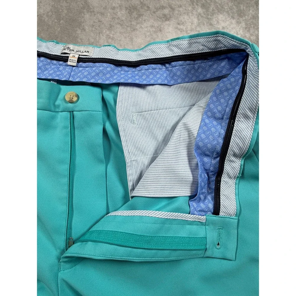 Peter Millar Mens 38 Salem Performance Golf Shorts Caribbean Blue Crown Sport